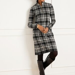 Talbots Jacquard XL Petite Half-Zip Shift Dress